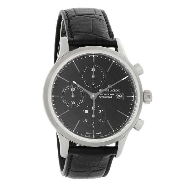 Maurice Lacroix Men's LC6058-SS001-330 Les Classiques Black Leather Watch