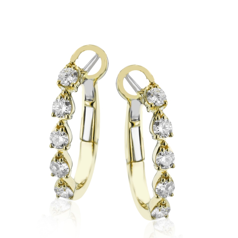 LE4952-Y Medium Hoop Earrings In 18 Karat Yellow Gold