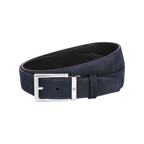 Montblanc Black/Blue 35 mm Reversible Leather Belt