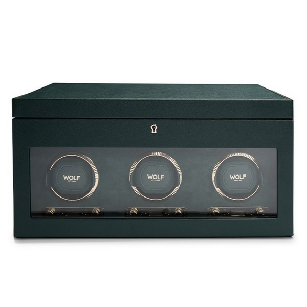 WOLF 1834 British Racing Green Triple Watch Winder