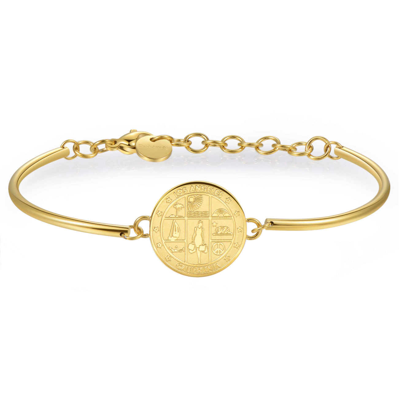 Veronica Ferraro Los Angeles Signet Steel Bracelet (Gold)