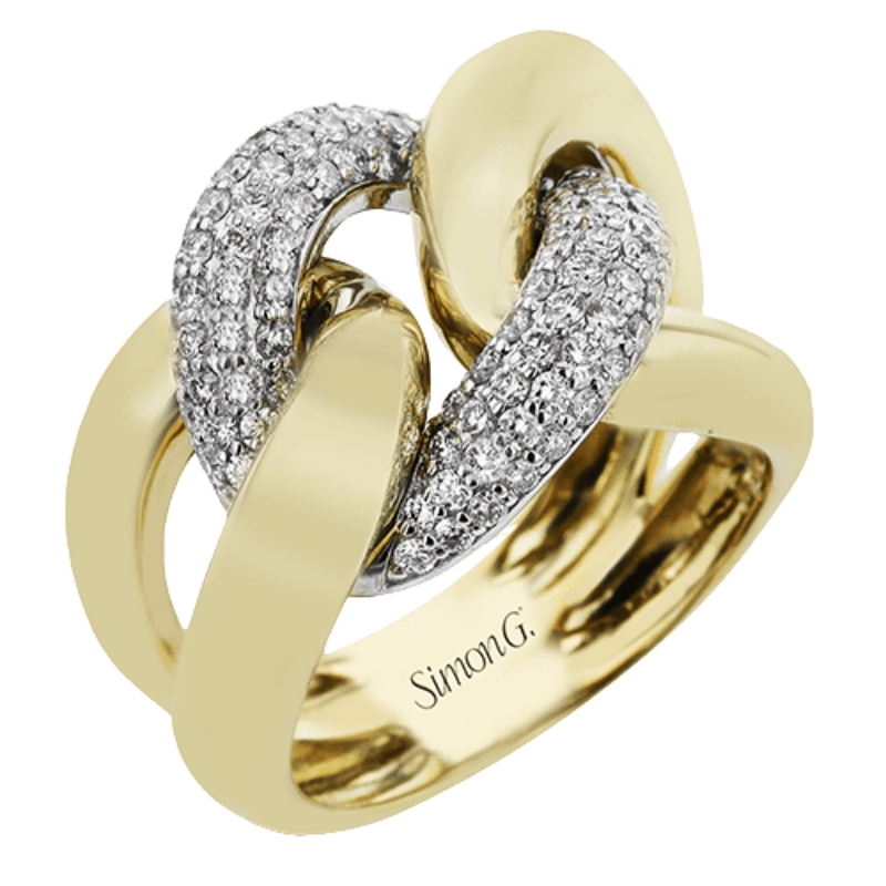 LR4820 Fashion Ring in 18k Gold with Diamonds