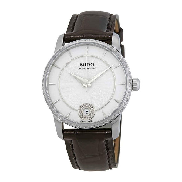 Mido Women's M007.207.66.036.20 Baroncelli Diamond at 6 o'clock position Brown Leather Watch