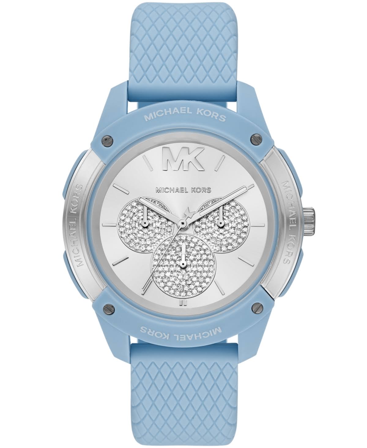 Oversized Ryder Embossed Watch (Blue/Silver)