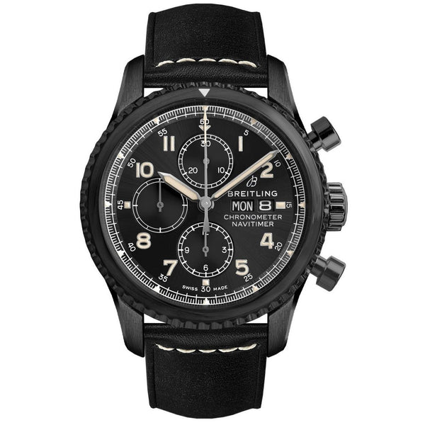 Breitling Men's M1331410-BG67-487X Navitimer 8 Chronograph Black Leather Watch