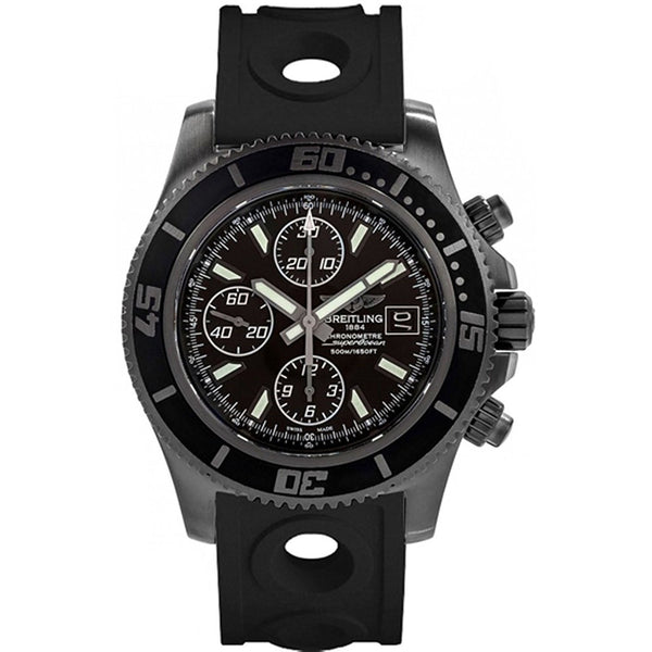 Breitling Men's M13341B7-BD11-227S Superocean Chronograph II Chronograph Black Rubber Watch