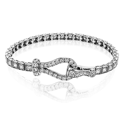 White Gold and Diamonds Buckle Bracelet (2ctw)