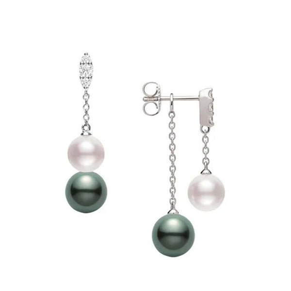Mikimoto Morning Dew Stacked Pearl Earrings