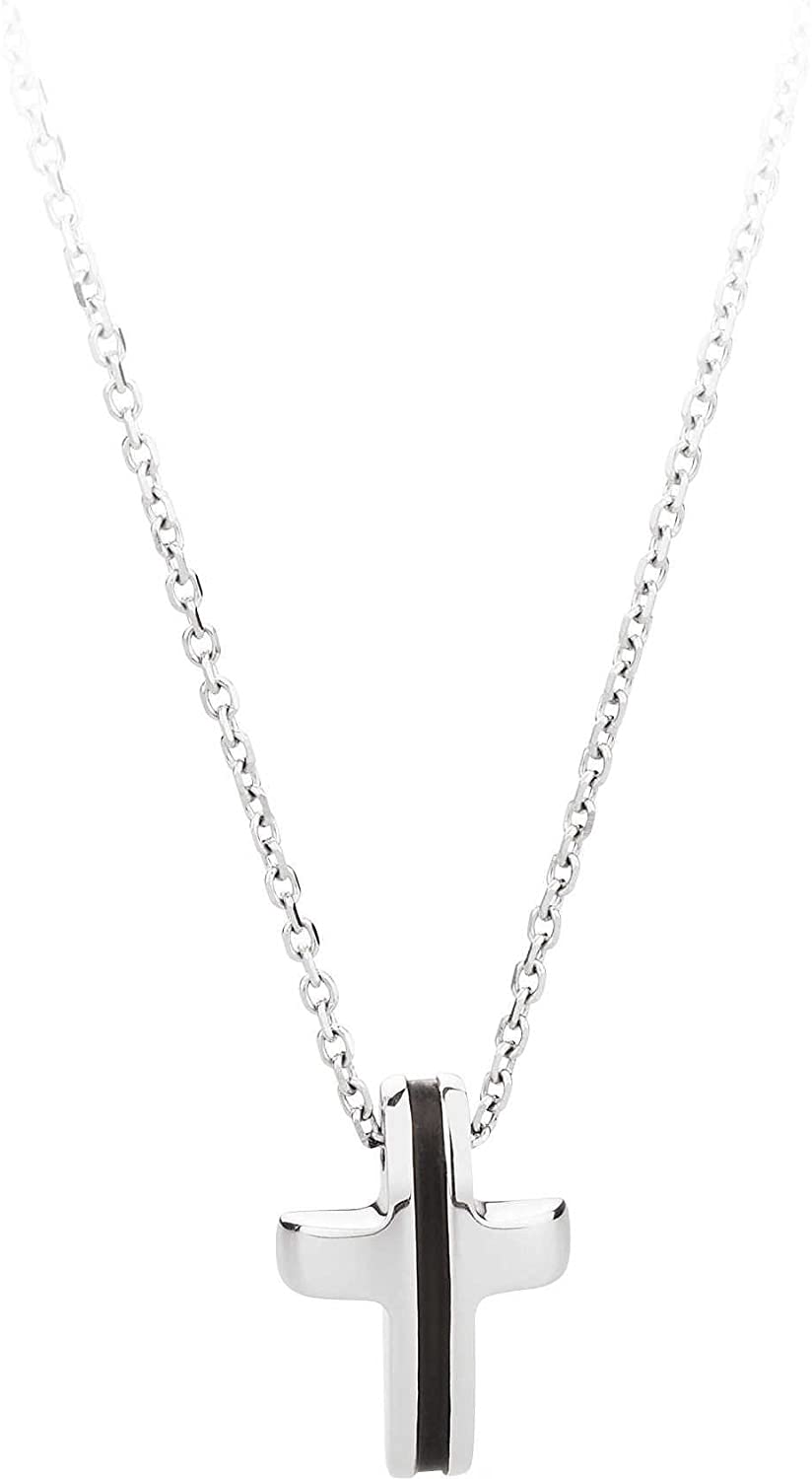Medieval Cross Necklace (Silver-Black)