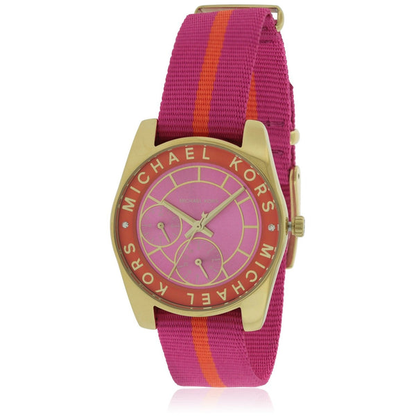 Michael Kors Women's MK2401 Ryland Chronograph Pink Nylon Watch