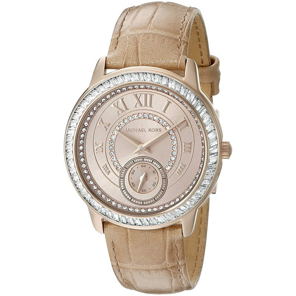 Michael Kors Women's MK2448 Madelyn Crystal Beige Leather Watch