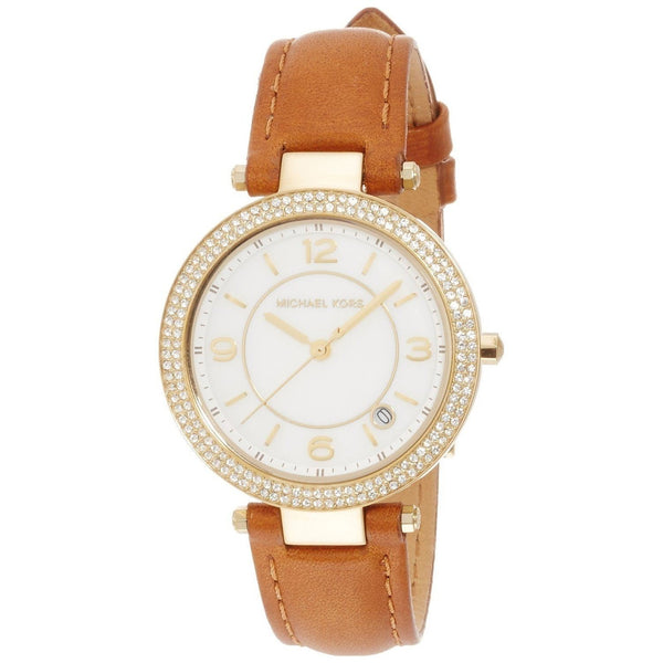 Michael Kors Women's MK2464 Mini Parker Crystal Brown Leather Watch