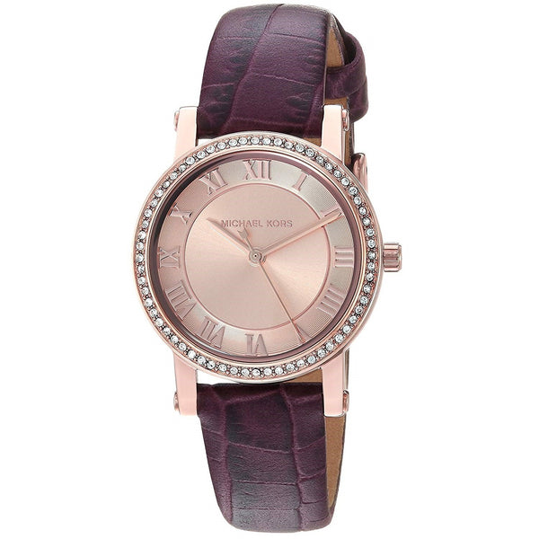Michael Kors Women's MK2608 Petite Norie Crystal Burgundy Leather Watch