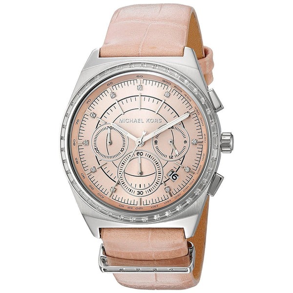 Michael Kors Women's MK2615 Vail Chronograph Crystal Pink Leather Watch