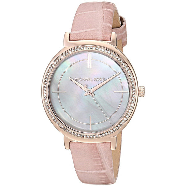 Michael Kors Women's MK2663 Cinthia Crystal Pink Leather Watch