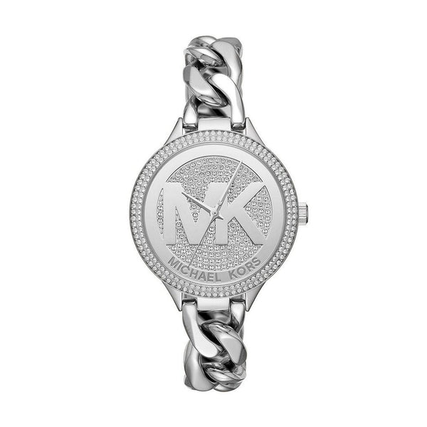 Michael Kors Women's MK3473 Parker MK Logo Crystal Stainless Steel Watch