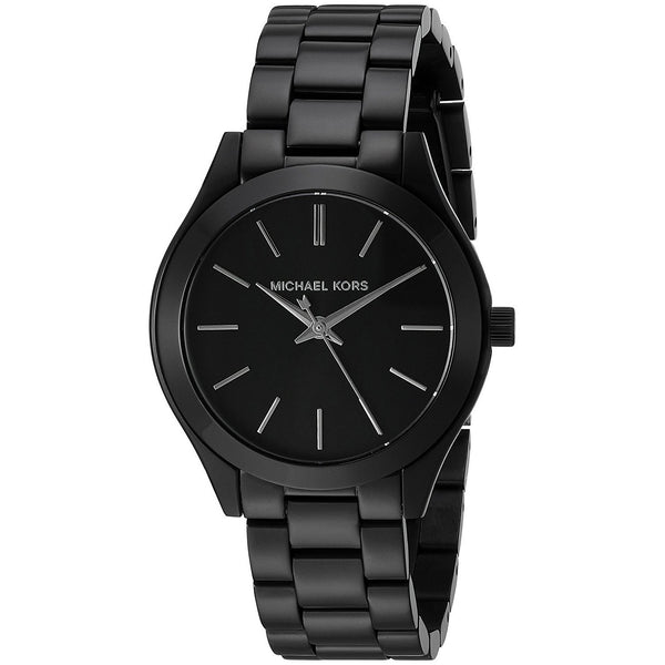 Michael Kors Women's MK3587 Mini Slim Runway Black Stainless Steel Watch