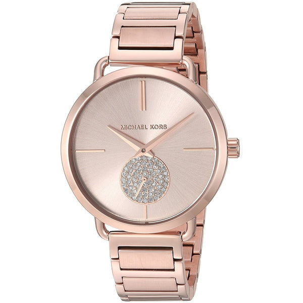 Michael Kors Women's MK3640 Portia Crystal Rose-Tone Stainless Steel Watch