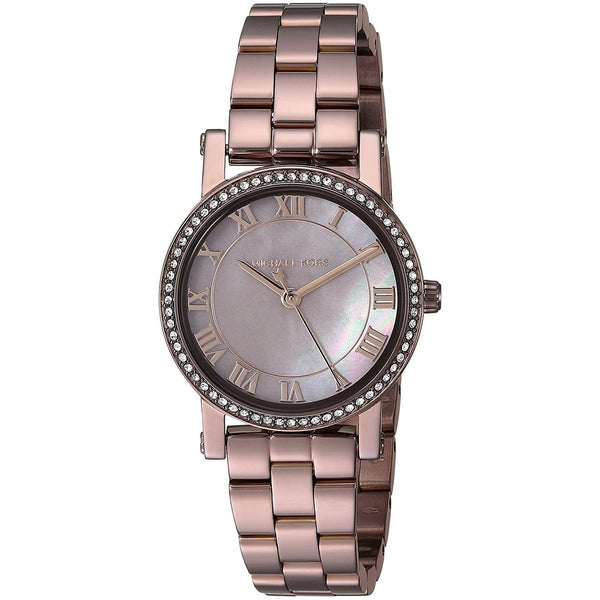 Michael Kors Women's MK3683 Petite Norie Crystal Brown Stainless Steel Watch