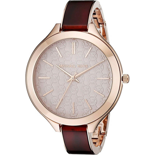 Michael Kors Women's MK4310 Slim Runway MK Logo Two-Tone Stainless Steel Watch