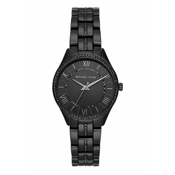 Michael Kors Women's MK4337 Lauryn Crystal Set Black Stainless Steel with Sets of Crystal Watch