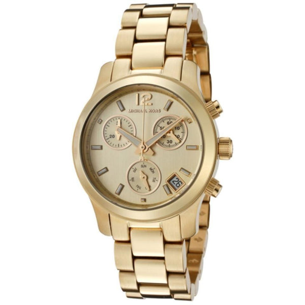 Michael Kors Women's MK5384 Runway Chronograph Gold-Tone Stainless Steel Watch