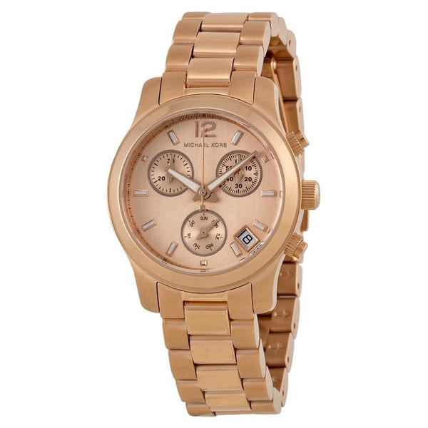 Michael Kors Women's MK5430 Runway Chronograph Rose-Tone Stainless Steel Watch