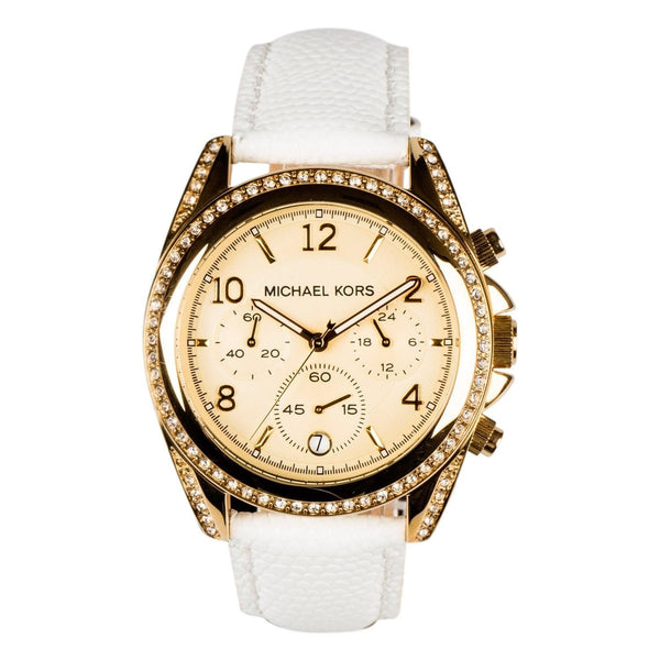 Michael Kors Women's MK5460 Blair Chronograph White Leather Watch