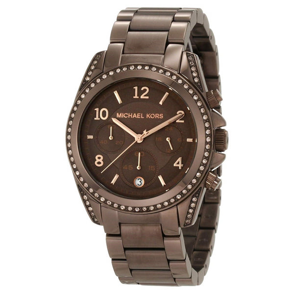 Michael Kors Women's MK5493 Blair Chronograph Crystal Brown Stainless Steel Watch
