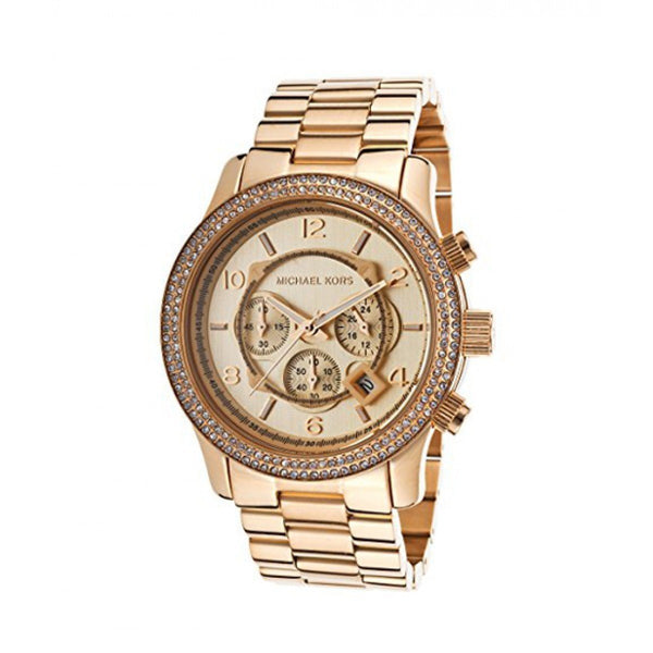 Michael Kors Women's MK5576 Runway Chronograph Pink Stainless Steel Watch