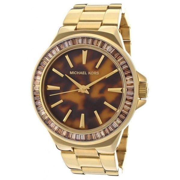 Michael Kors Women's MK5723 Gramercy Tortoise Dial Crystal Gold-Tone Stainless Steel Watch