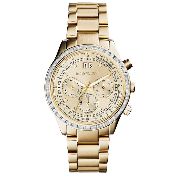 Michael Kors Women's MK6187 Brinkley Chronograph Crystal Gold-Tone Stainless Steel Watch