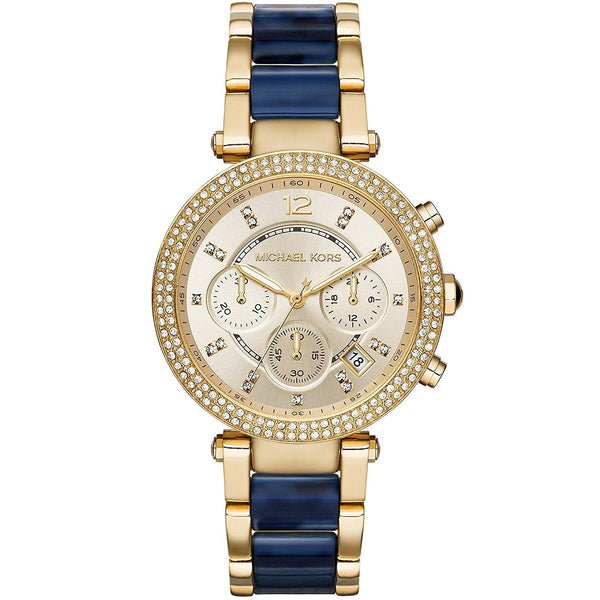 Michael Kors Women's MK6238 Parker Chronograph Crystal Two-Tone Stainless Steel Watch