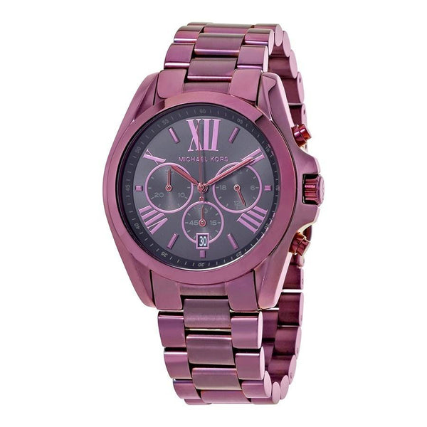 Michael Kors Women's MK6398 Bradshaw Chronograph Purple Stainless Steel Watch