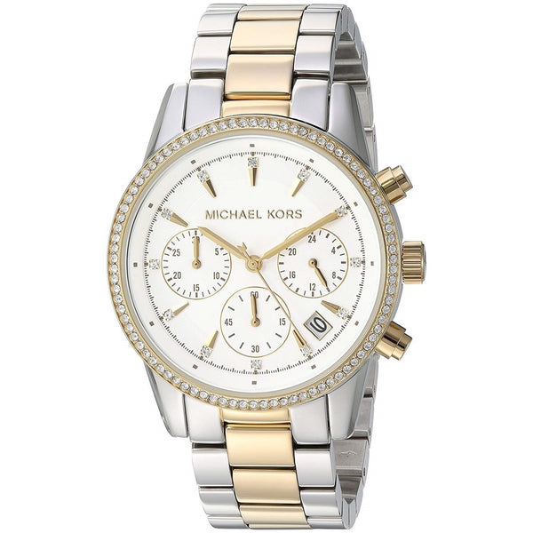 Michael Kors Women's MK6474 Ritz Chronograph Crystal Two-Tone Stainless Steel Watch