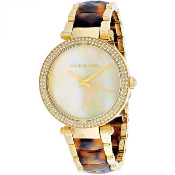 Michael Kors Women's MK6518 Parker Crystal Two-Tone Stainless steel and Acetate Watch