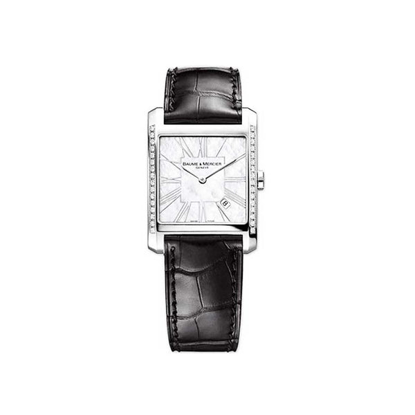 Baume & Mercier Women's MOA08743 Hampton Diamond Black Leather Watch