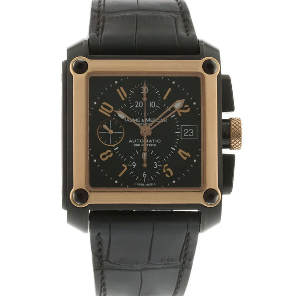 Baume & Mercier Men's MOA08825 Hampton Chronograph Black Leather Watch