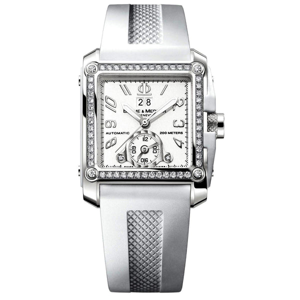 Baume & mercier Women's MOA08842 Hampton Diamond White Rubber Watch