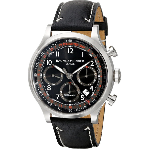 Baume & Mercier Men's MOA10001 Capeland Chronograph Black Leather Watch