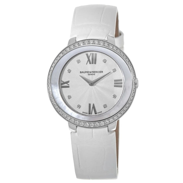 Baume & Mercier Women's MOA10165 Promesse White Leather Watch