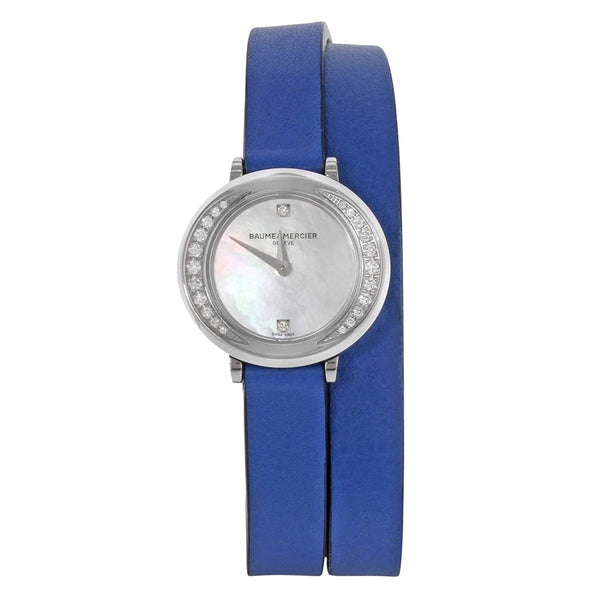 Baume & Mercier Women's MOA10288 Promesse Blue Leather Watch