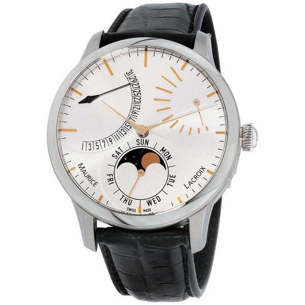 Maurice Lacroix Men's MP6528-SS001-130-1 Masterpiece Black Leather Watch