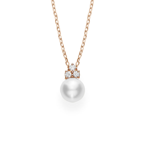 Mikimoto Akoya Cultured Pearl Pendant with Diamonds