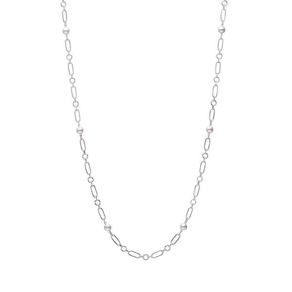 Mikimoto M Code Akoya Cultured Pearl Necklace in 18K White Gold