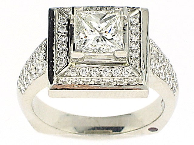 MULLOYS PLATINUM 0.87CT VS/G DIAMOND ENGAGEMENT RING MOUNTING (CENTER STONE SOLD SEPARATELY) FROM THE SIGNATURE COLLECTION