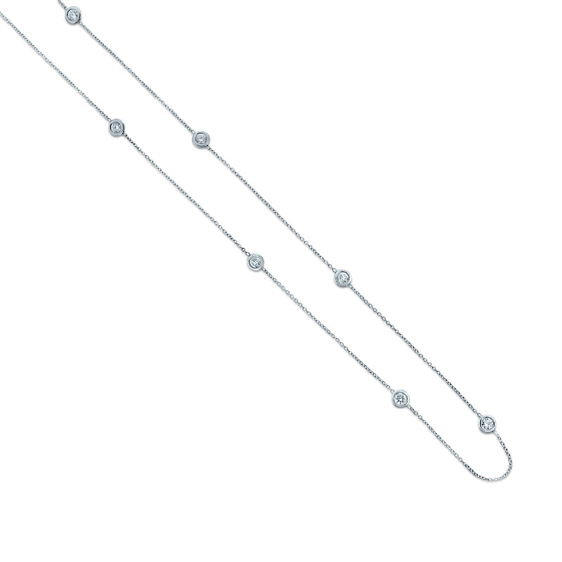 PLATINUM 0.78CT DIAMOND BY THE YARD 21" NECKLACE