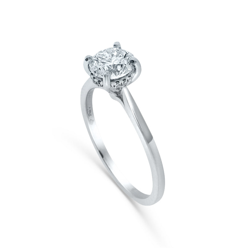 PRIVE'18K WHITE GOLD 1.00CT SOLITAIRE ENGAGEMENT RING
