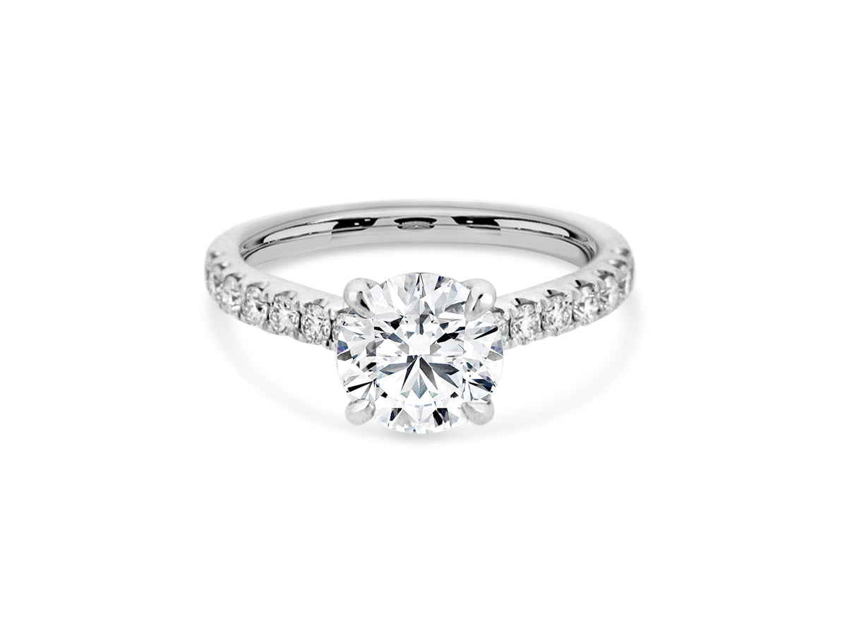 PRIVE'18K WHITE GOLD .44CT VS/G ACCENT NATURAL DIAMONDS - CZ CENTER
