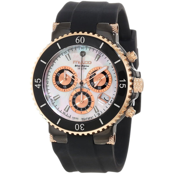 Mulco Women's MW370604021 Blue Marine Chronograph Black Rubber Watch